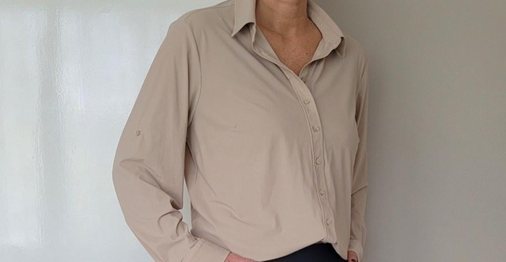 Studio Anneloes Poppy blouse XL Beige Travelstof top, Kleding | Dames, Studio Anneloes, Beige, Maat 46/48 (XL) of groter, Ophalen of Verzenden