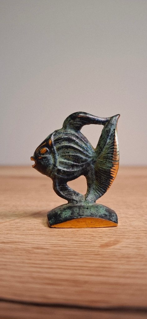 Vintage bronzen vis figuur Weense stijl Bosse era jaren 50, Antiek en Kunst, Ophalen of Verzenden, Brons