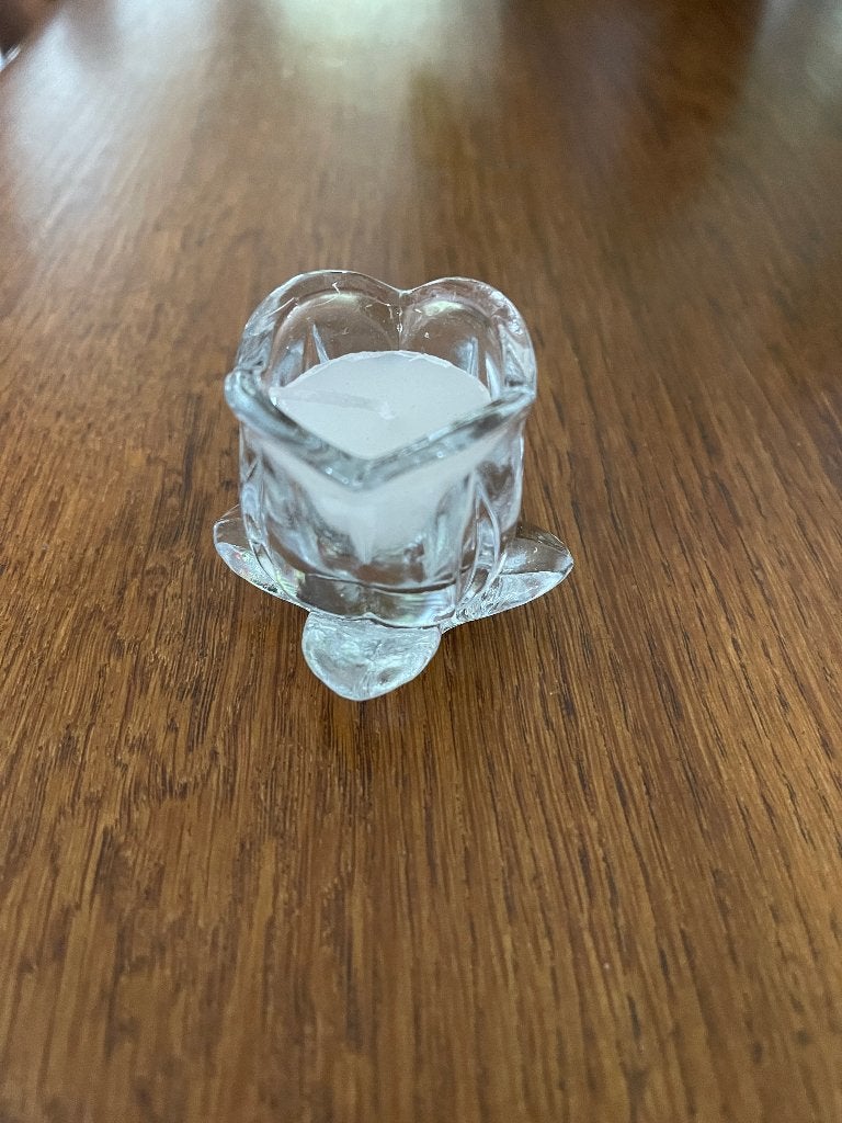 "Tulp van Glas met Kaars" Nieuw, Ophalen of Verzenden, Nieuw, Overige materialen, Minder dan 25 cm