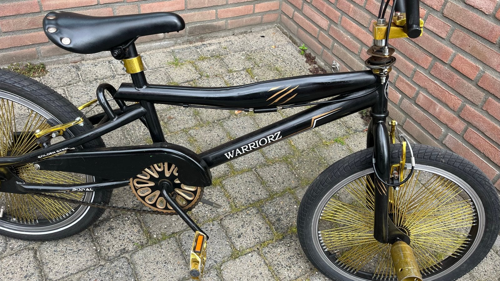Popal Warriorz BMX fiets jongens 20 inch - Zwart/Goud, Ophalen, Gebruikt, Staal, Velgrem