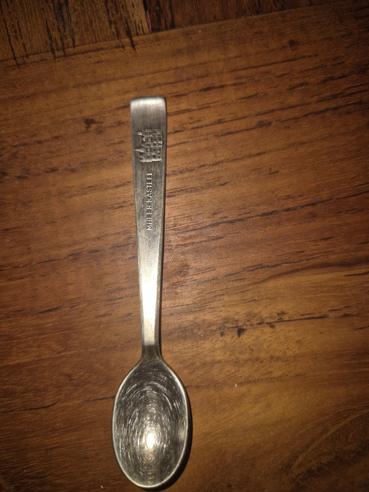 Vintage lepeltje Kasteel Mheer – verzilverd 100, Antiek en Kunst, Ophalen of Verzenden