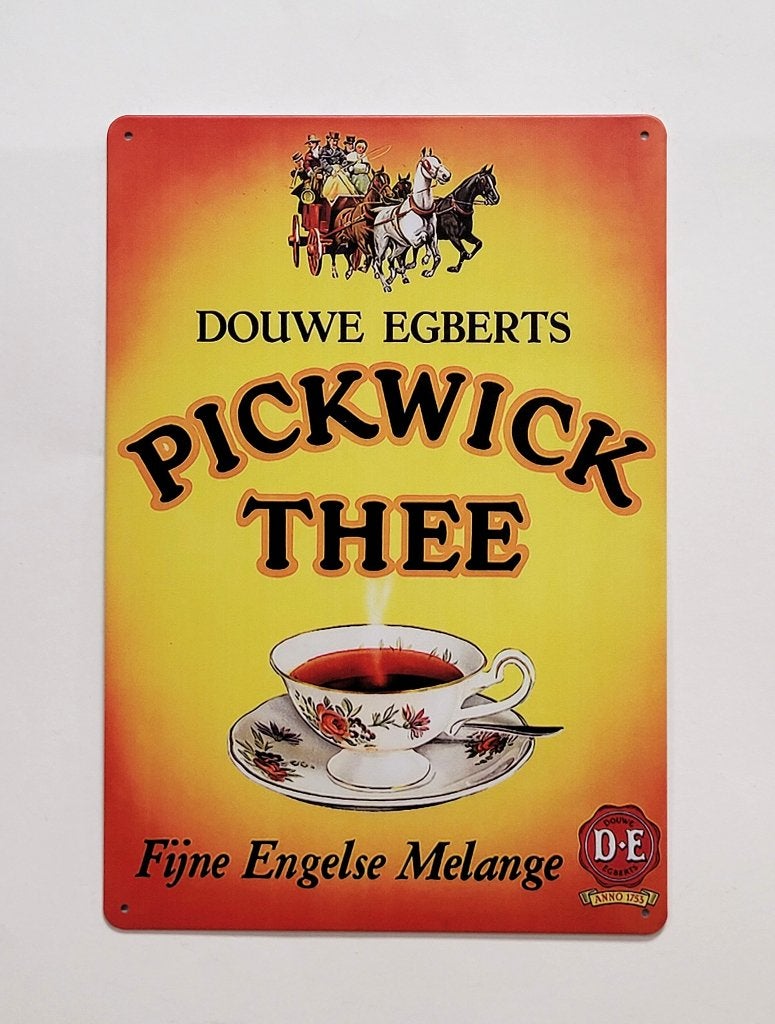 Pickwick Thee Douwe Egberts reclamebord van metaal deco, Reclamebord, Info@deconoord.nl, Deco Noord, Nieuw