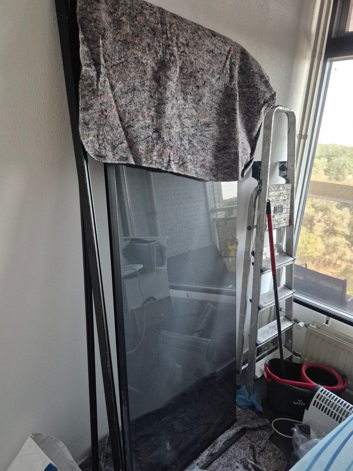 Douchewand  90x200 cm rookglas zwart inloopdouche 8mm, Doe-het-zelf en Verbouw, Sanitair, Ophalen, Zo goed als nieuw, Glas, Douche