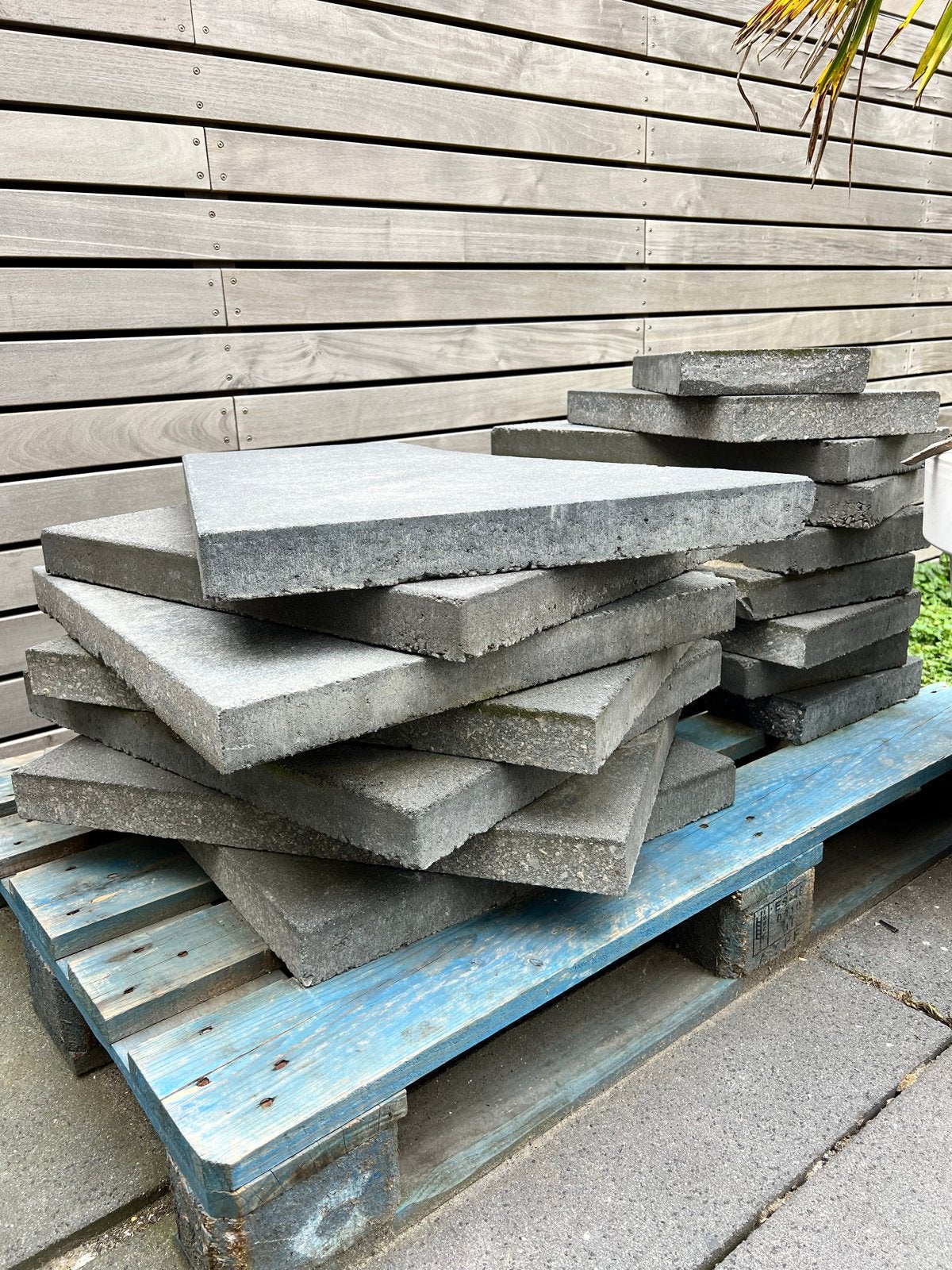 Terrastegels 60x60, 1/2 en 3/4 - Gebruikt, Ophalen, Gebruikt, 5 tot 10 m², Beton