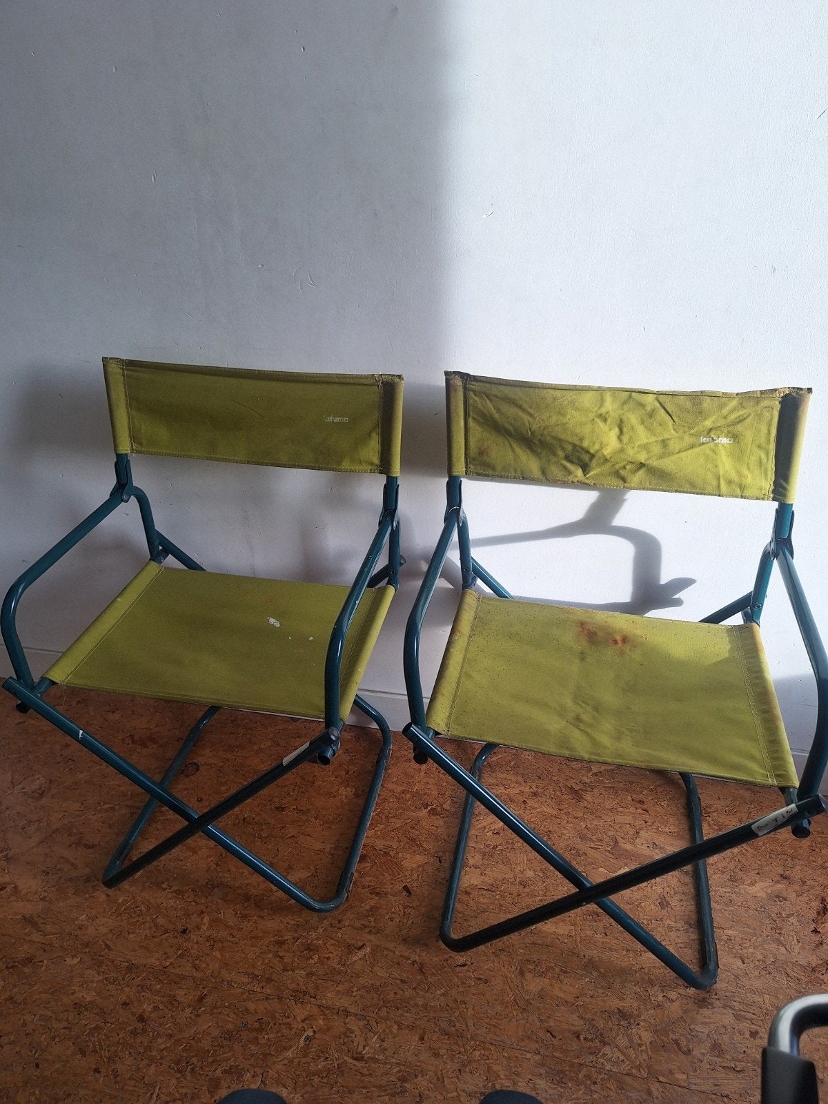 Twee vintage Lafuma kampeerstoelen, Ophalen, Gebruikt