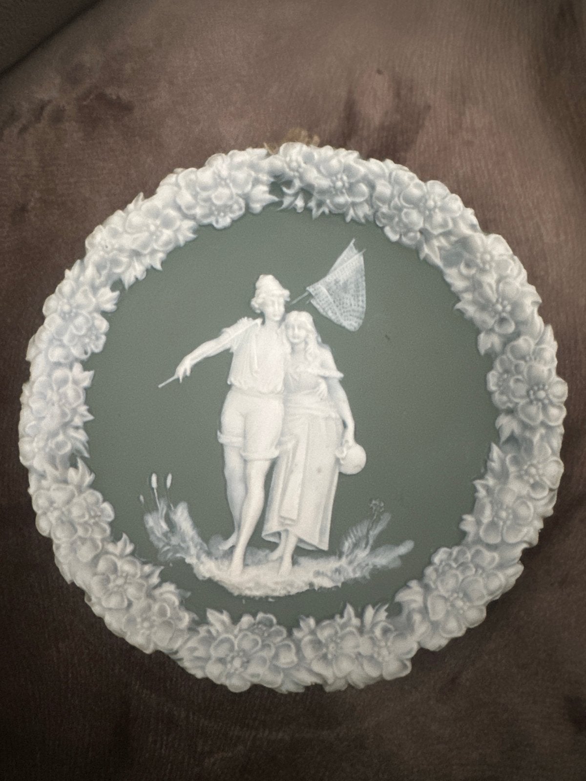 Antieke Wedgwood Jasperware Medaillon en Ingelijste Print, Ophalen of Verzenden