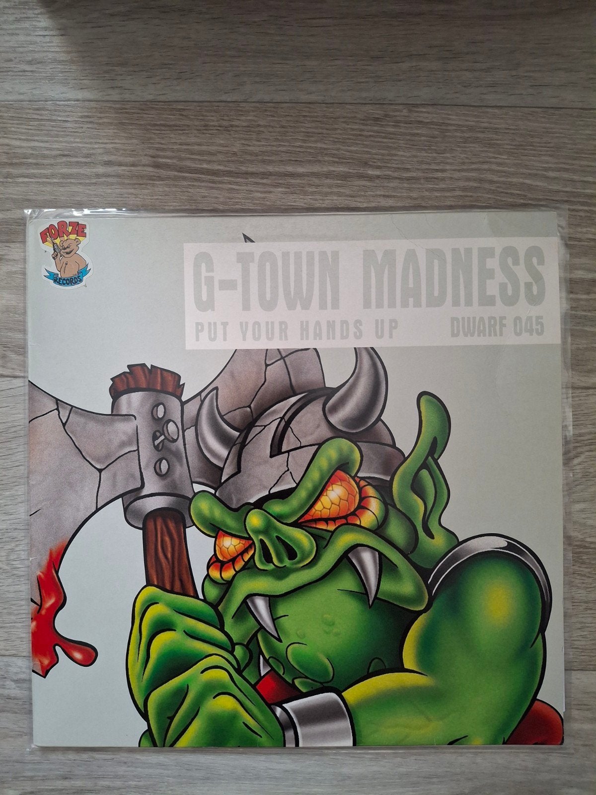 Gabber Vinyl Dwarf 45 G-Town Madness-Put your hands up, Cd's en Dvd's, Vinyl | Dance en House, Beschermende buitenhoes, Gebruikt
