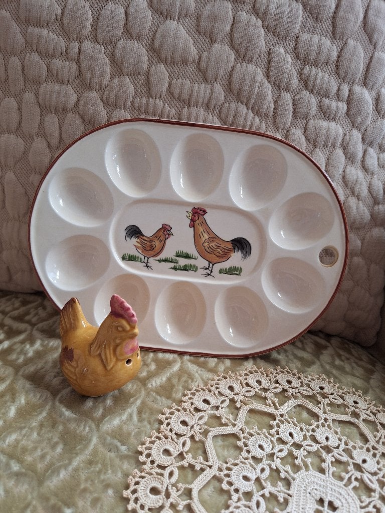 Vintage Eierschaal met Zoutvaatje Kip ** Mimosa **, Ophalen of Verzenden
