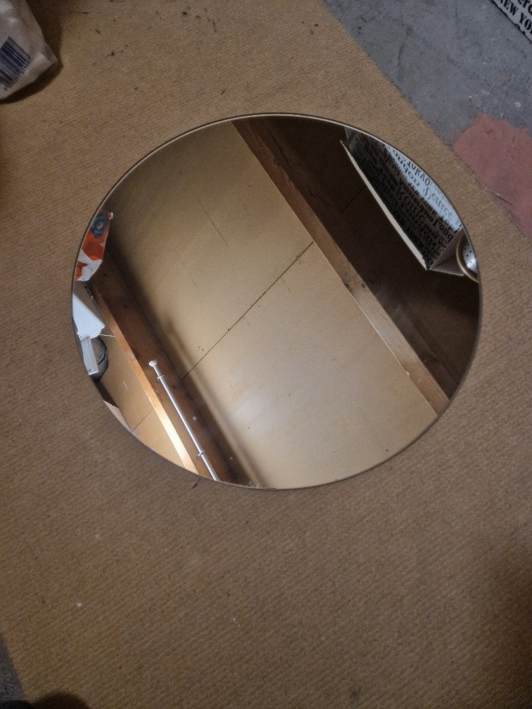 Ronde spiegel, Huis en Inrichting, Woonaccessoires | Spiegels, Ophalen, Minder dan 50 cm, Gebruikt, Rond