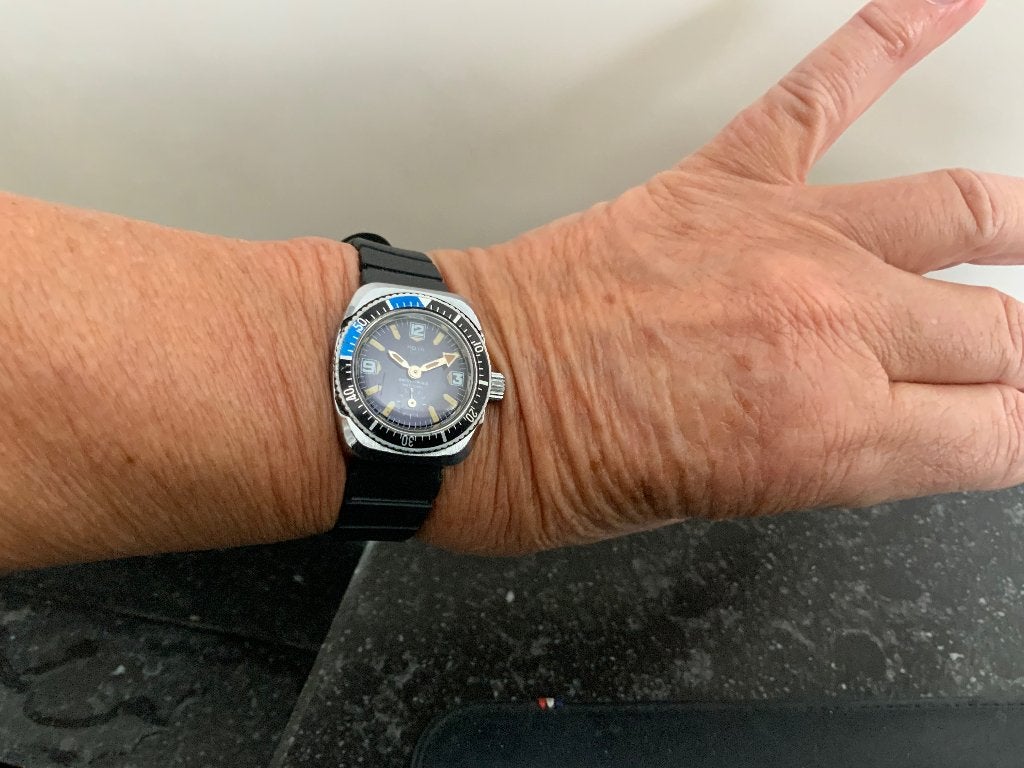 Trendy vintage horloge Mora sport Ancre Rubis Antichoc, Ophalen, Staal, Overige merken, 1960 of later
