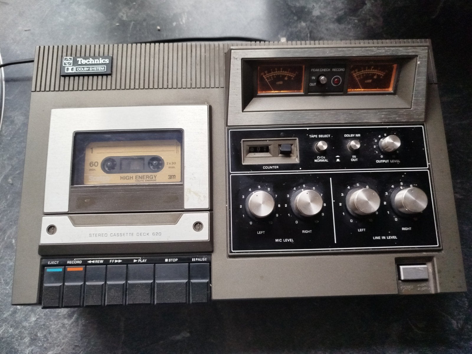 Technics Stereo Cassette Deck 620 met Dolby System, Ophalen of Verzenden, Enkel, Tape counter
