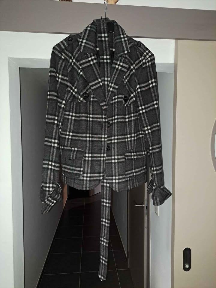 Geisha Jeans korte jas, wol, Mt 2XL, Ophalen of Verzenden, Zo goed als nieuw, Maat 46/48 (XL) of groter, Grijs