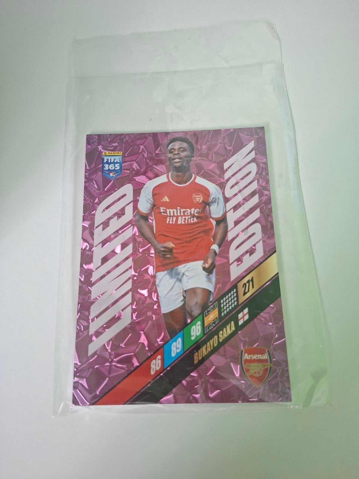 Panini FIFA 365 Adrenalyn XL 2024 United Edition Bukayo Saka, Ophalen of Verzenden, Nieuw, Plaatje
