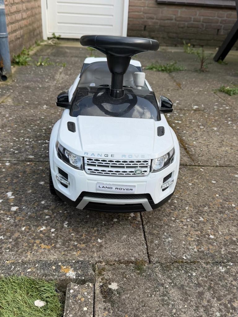 Witte Range Rover loopauto, Kinderen en Baby's, Ophalen, Gebruikt, Loopvoertuig