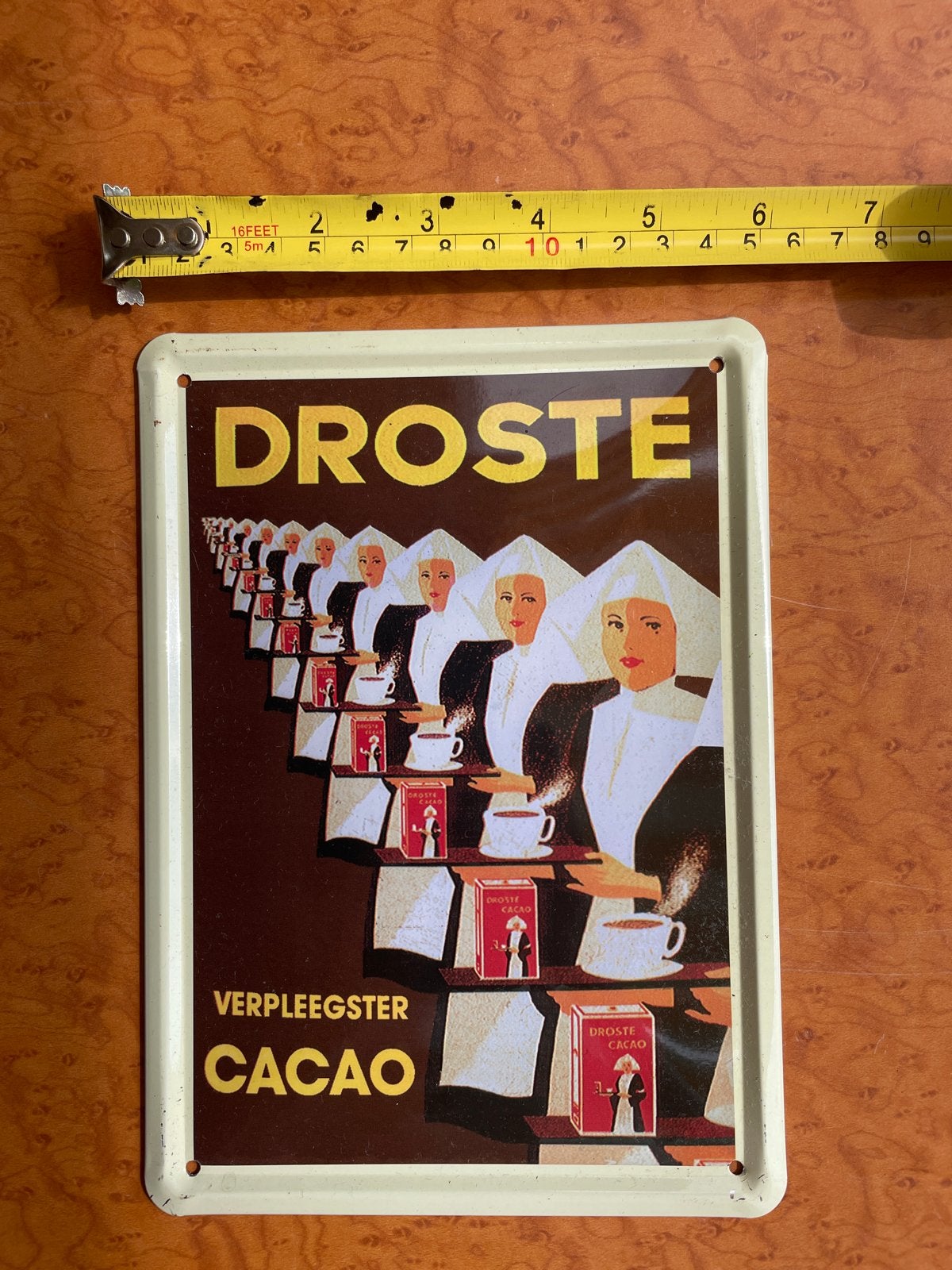 Vintage Droste Cacao Verpleegster Reclamebord, Ophalen of Verzenden