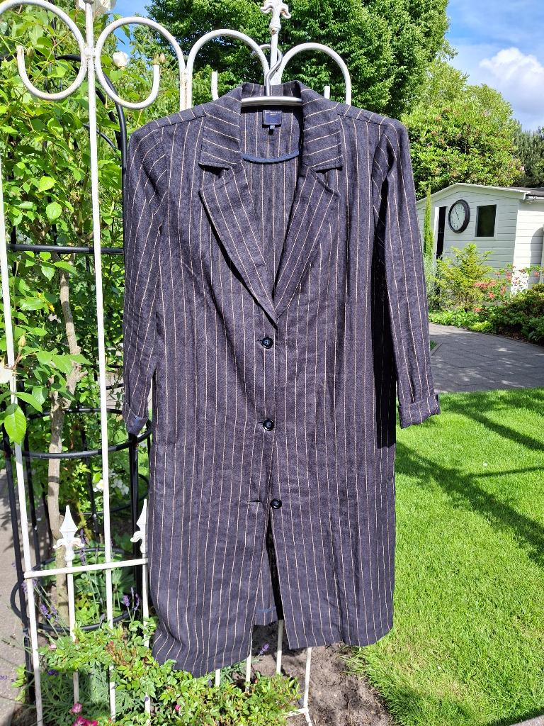 Lange linnen blazer, Ophalen of Verzenden, Zo goed als nieuw, Maat 38/40 (M), Blauw