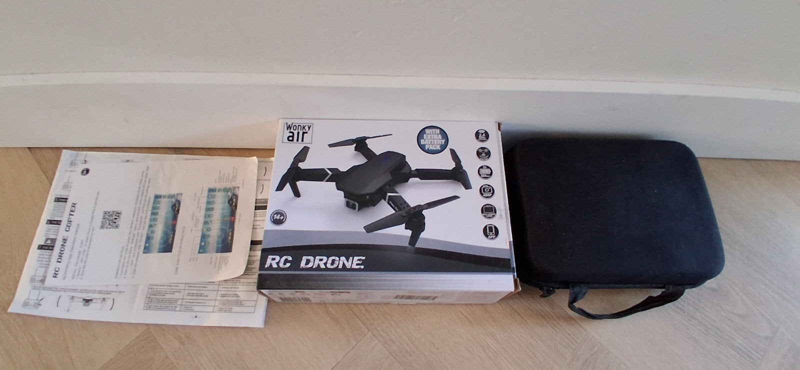 Wonky Air RC Drone met camera en afstandsbediening, 100 tot 1000 meter, Overige merken, Zo goed als nieuw, Minder dan 250 gram