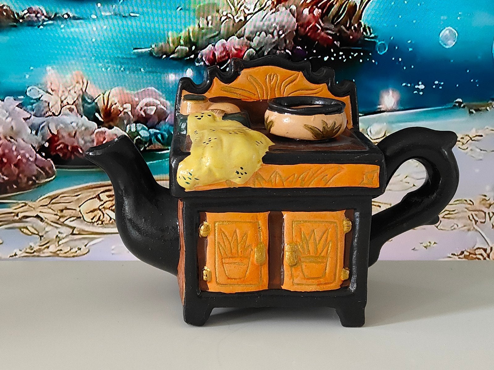 Decoratieve spaarpot met theepot ontwerp – keuken thema, Ophalen of Verzenden, Dier