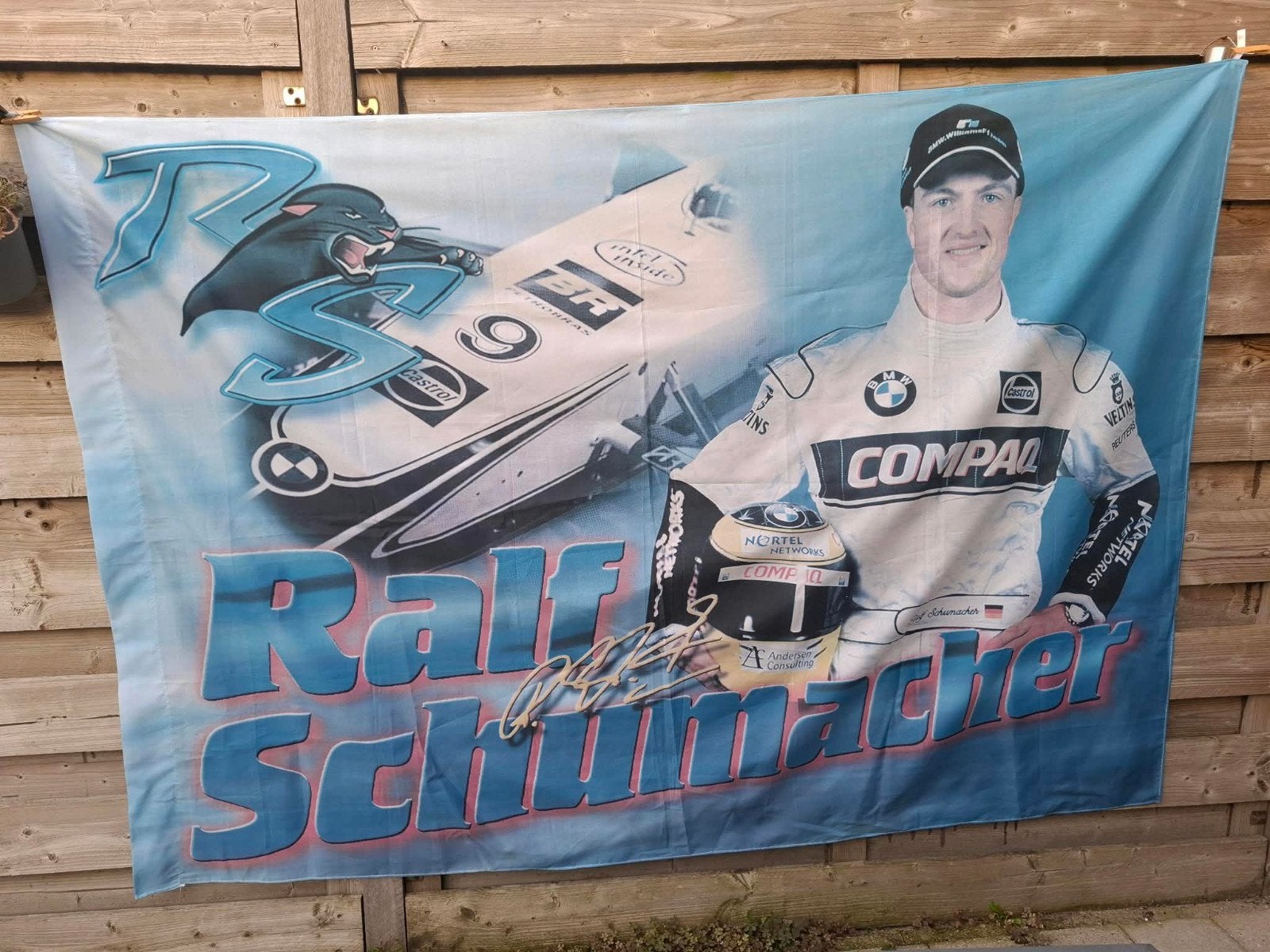 Ralf Schumacher Formule 1 Vlag - Uniek Fan Item, Ophalen of Verzenden, Gebruikt, Formule 1