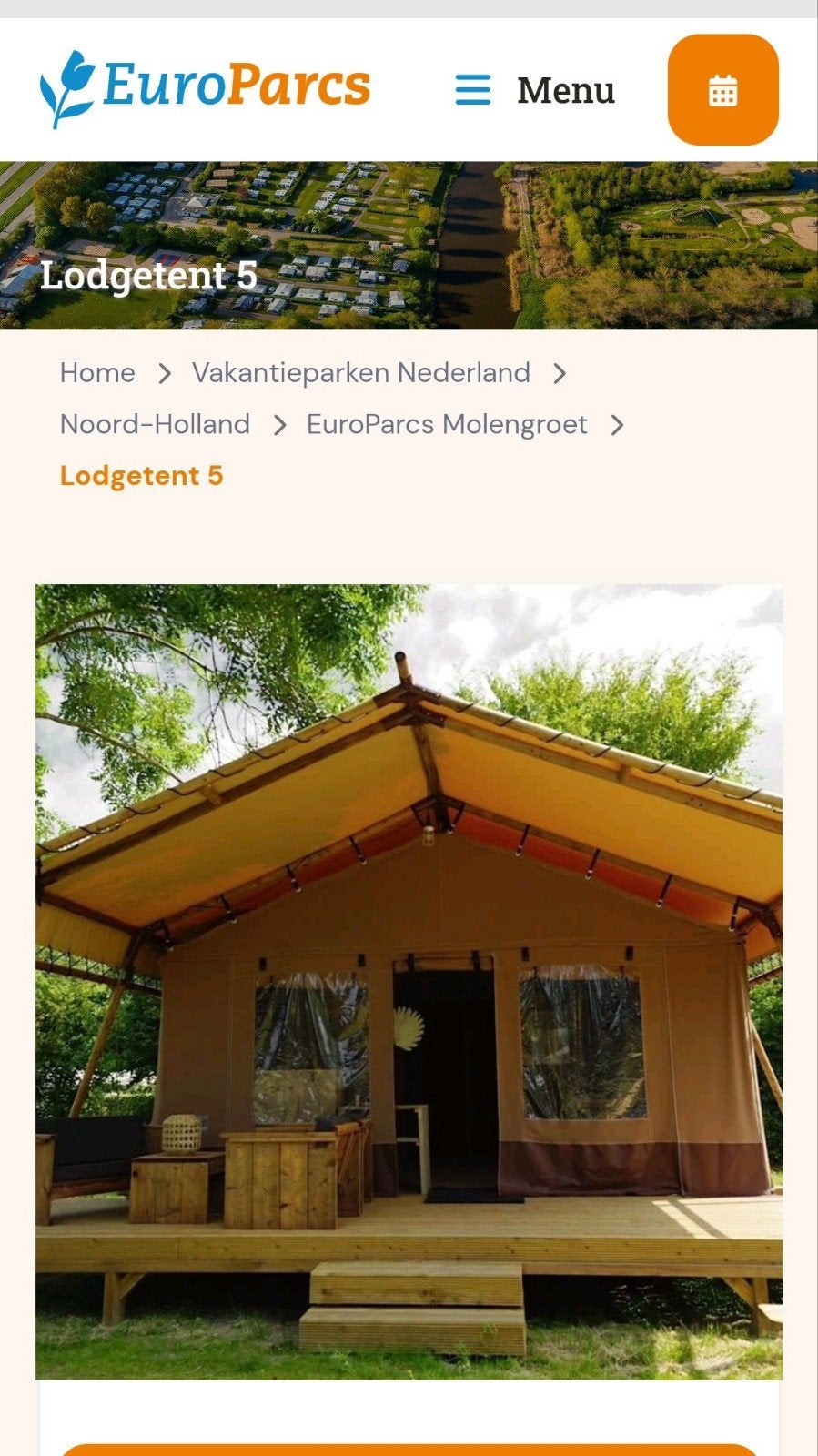 Europarcs Schoorl - 12-17 aug glampingtent tot 5 pers., Ophalen of Verzenden