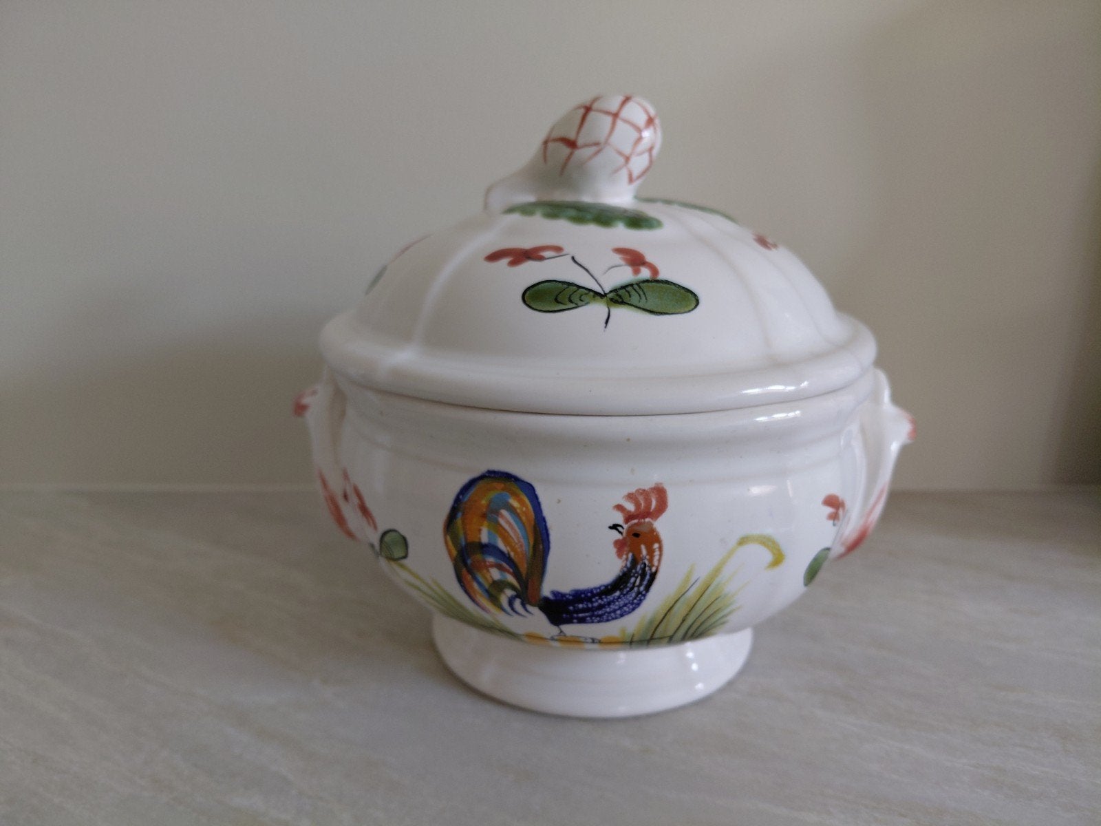 Vintage MBFA Pornic Terrine met haan decor, Antiek en Kunst, Antiek | Keramiek en Aardewerk, Ophalen of Verzenden