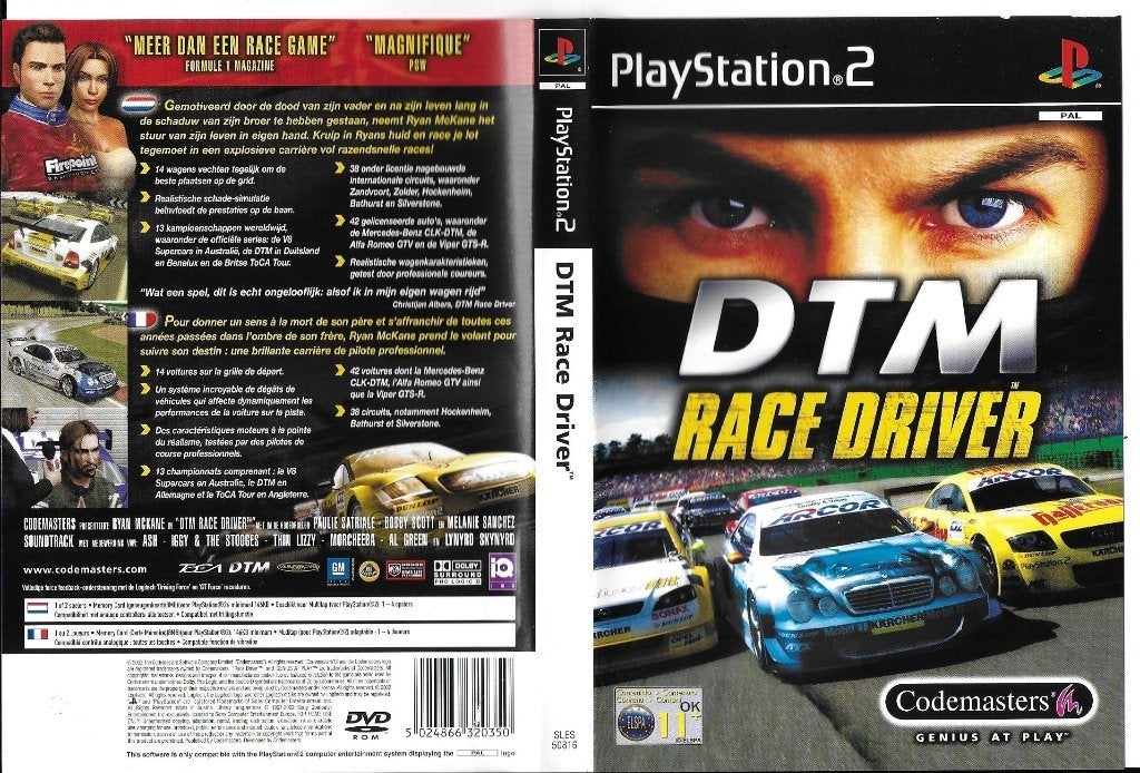 DTM Race Driver – PlayStation 2 (PS2), Gebruikt, 1 speler, Racen en Vliegen, Eén computer
