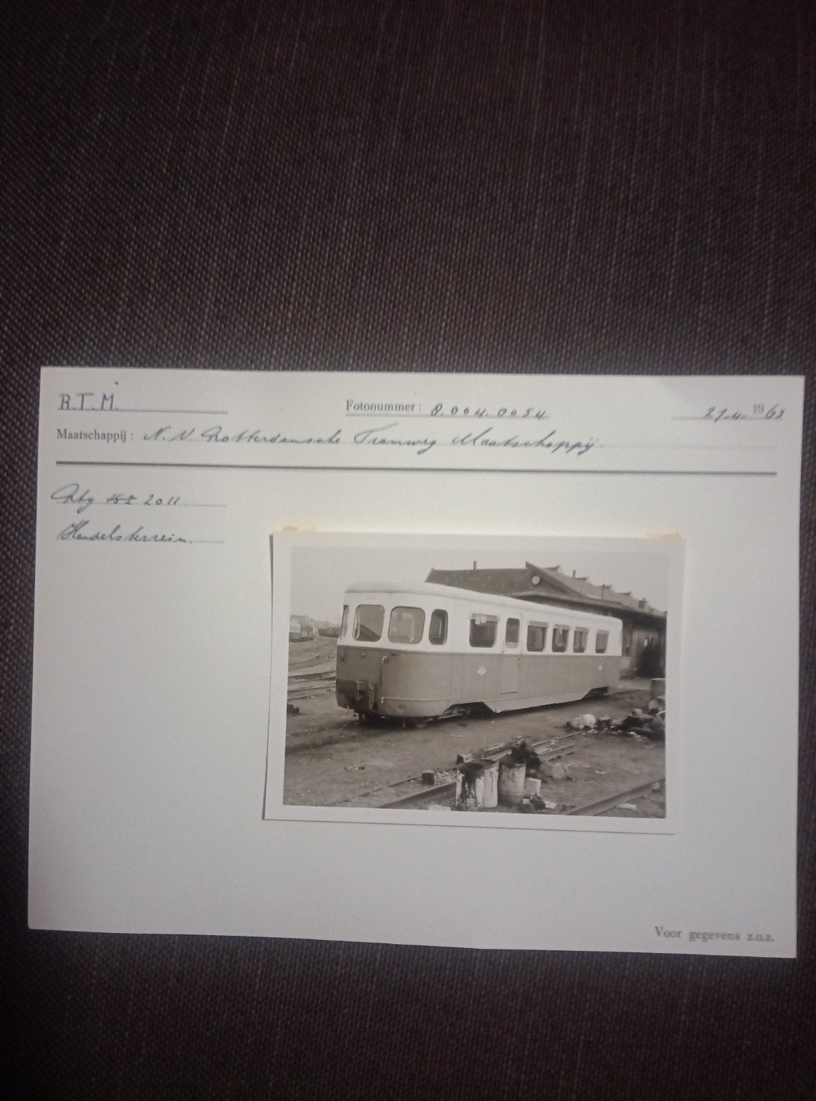 foto R.T.M. Rotterdamse Tramweg Maatschappij, Ophalen of Verzenden, Gebruikt, Tram, Kaart of Prent