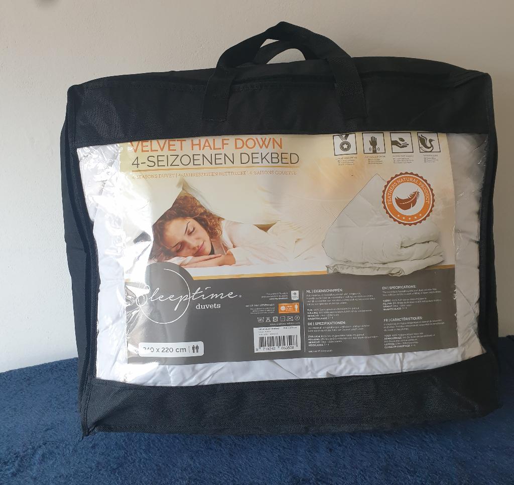 4-seizoenen dekbed met dons en veertjes NIEUW Sleeptime, Ophalen, Wit, Deken of Dekbed, Nieuw