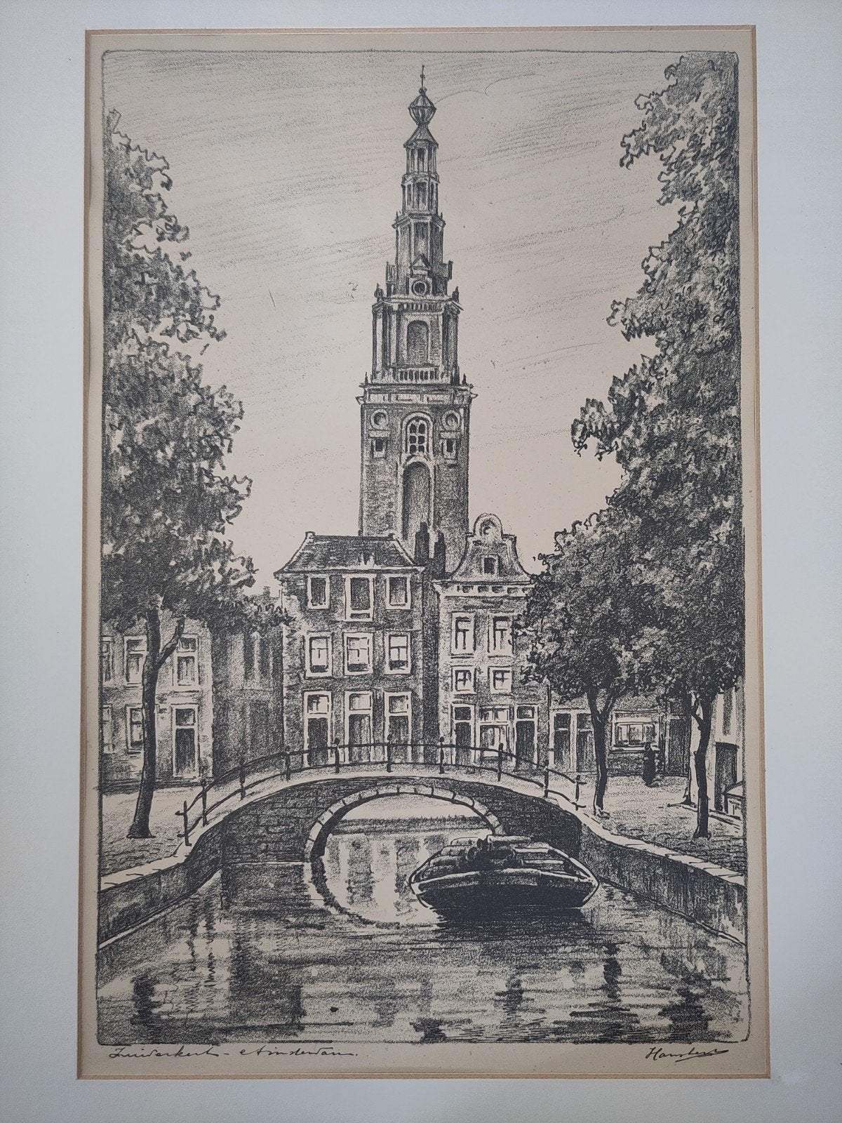 Prent van de Zuiderkerk vintage retro antiek, Ophalen