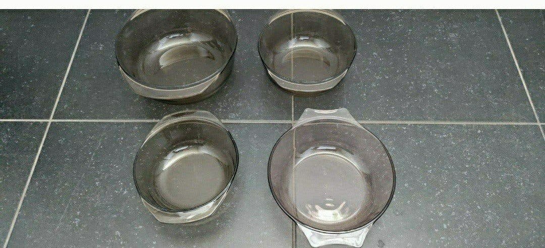 Arcopal OVENschalen,"gerookt",1980,BP tankstation,Glas, Overige typen, Ophalen of Verzenden, Zo goed als nieuw, Glas