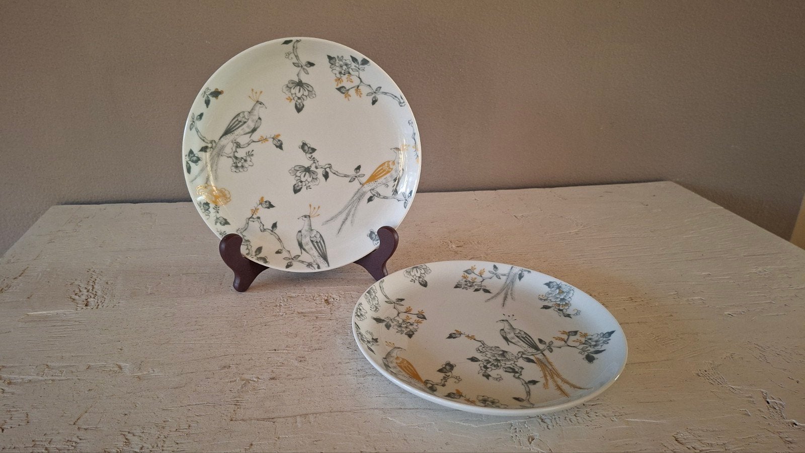 2 Vivo Villeroy & Boch Ontbijtborden Peacock Limited Edition, Vivo, Ophalen of Verzenden, Zo goed als nieuw, Bord(en)