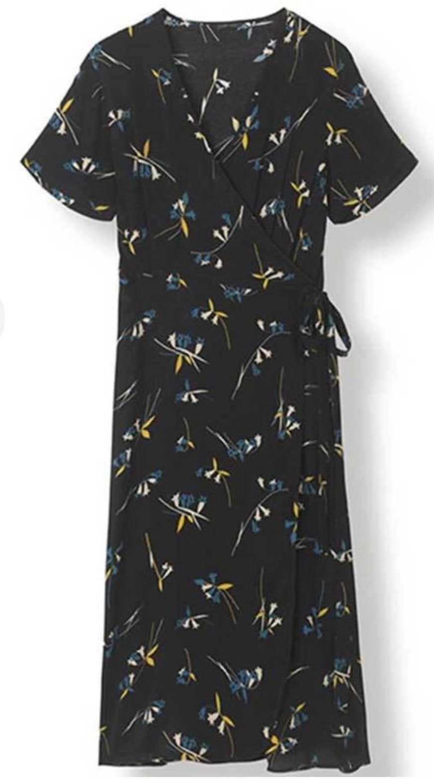 Stella Nova Ilja Floral Wrap Dress - Maat 38, Kleding | Dames, Maat 38/40 (M), Zwart, Ophalen of Verzenden, Zo goed als nieuw