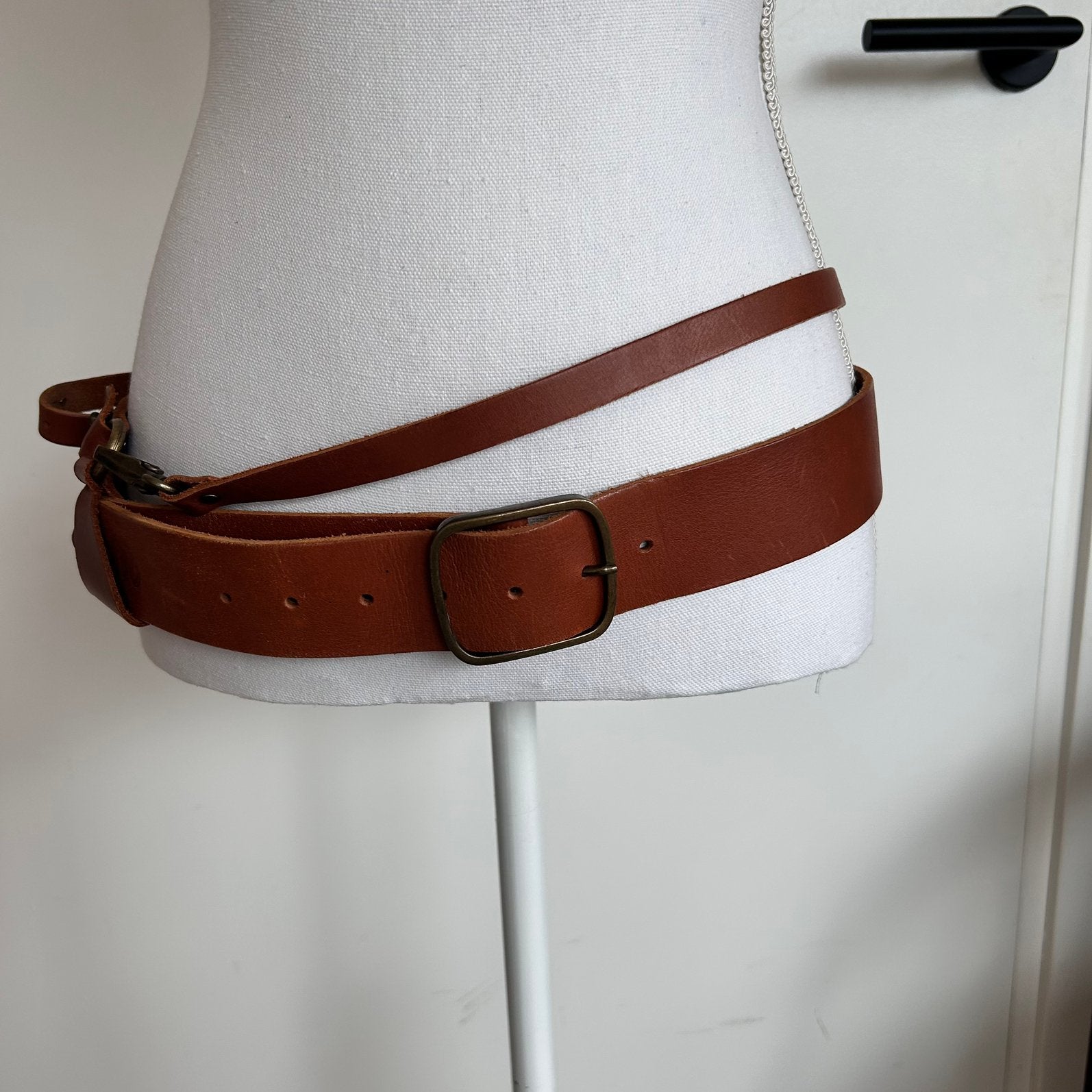 Wrangler leren dubbele western riem cognac 95/38, Echt leder, 90 tot 100 cm, Tailleriem, Ophalen of Verzenden