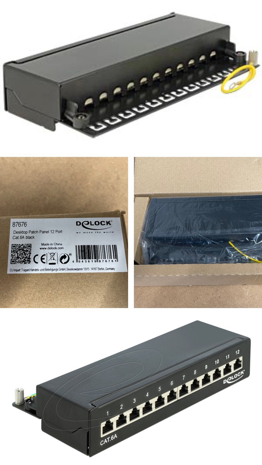 Delock desktop patch panel 12 port cat 6A zwrt NIEUW IN DOOS, Computers en Software, Netwerk switches, Ophalen of Verzenden, Nieuw