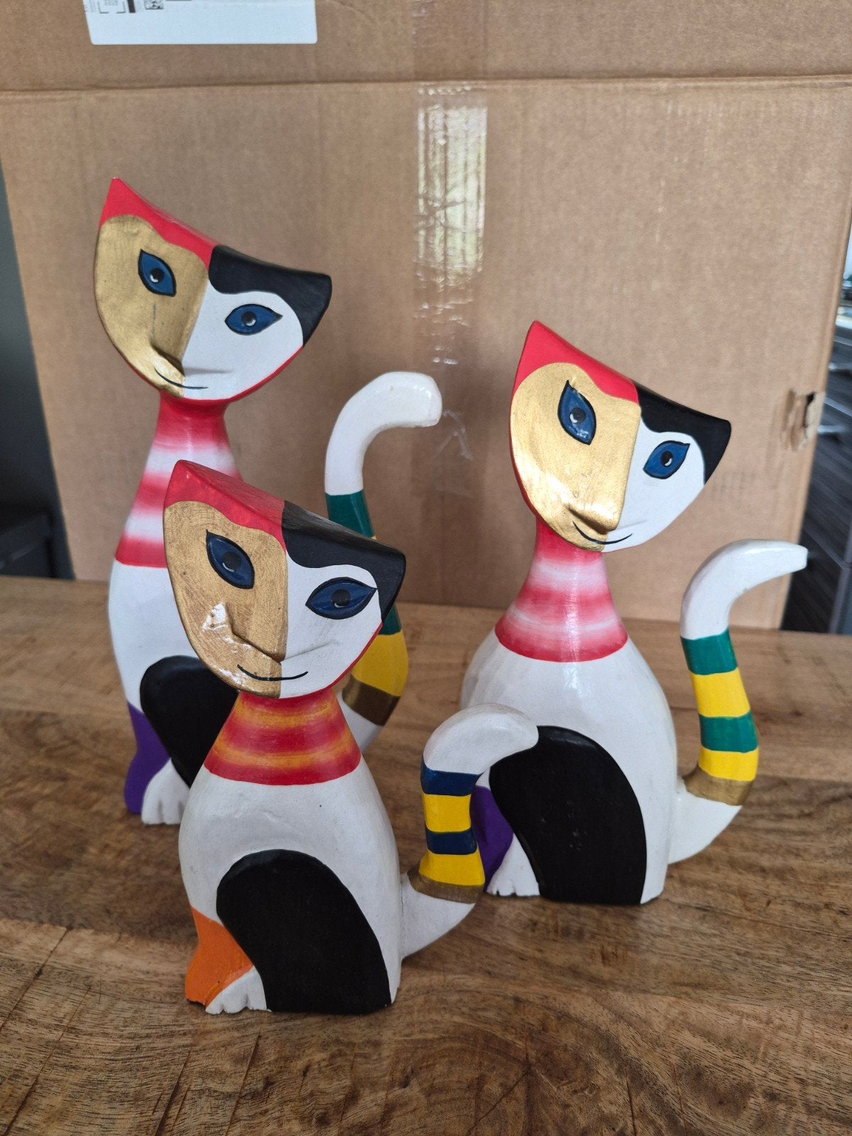 Rosina Wachtmeister Kattenbeeldjes - Set van 3, Ophalen of Verzenden, Gebruikt, Dier