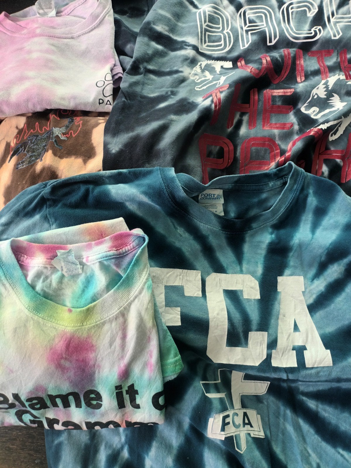 5X Tie-Dye T-shirts -  maat M Verschillende Kleuren, Ophalen of Verzenden, Gedragen, Maat 48/50 (M), Blauw
