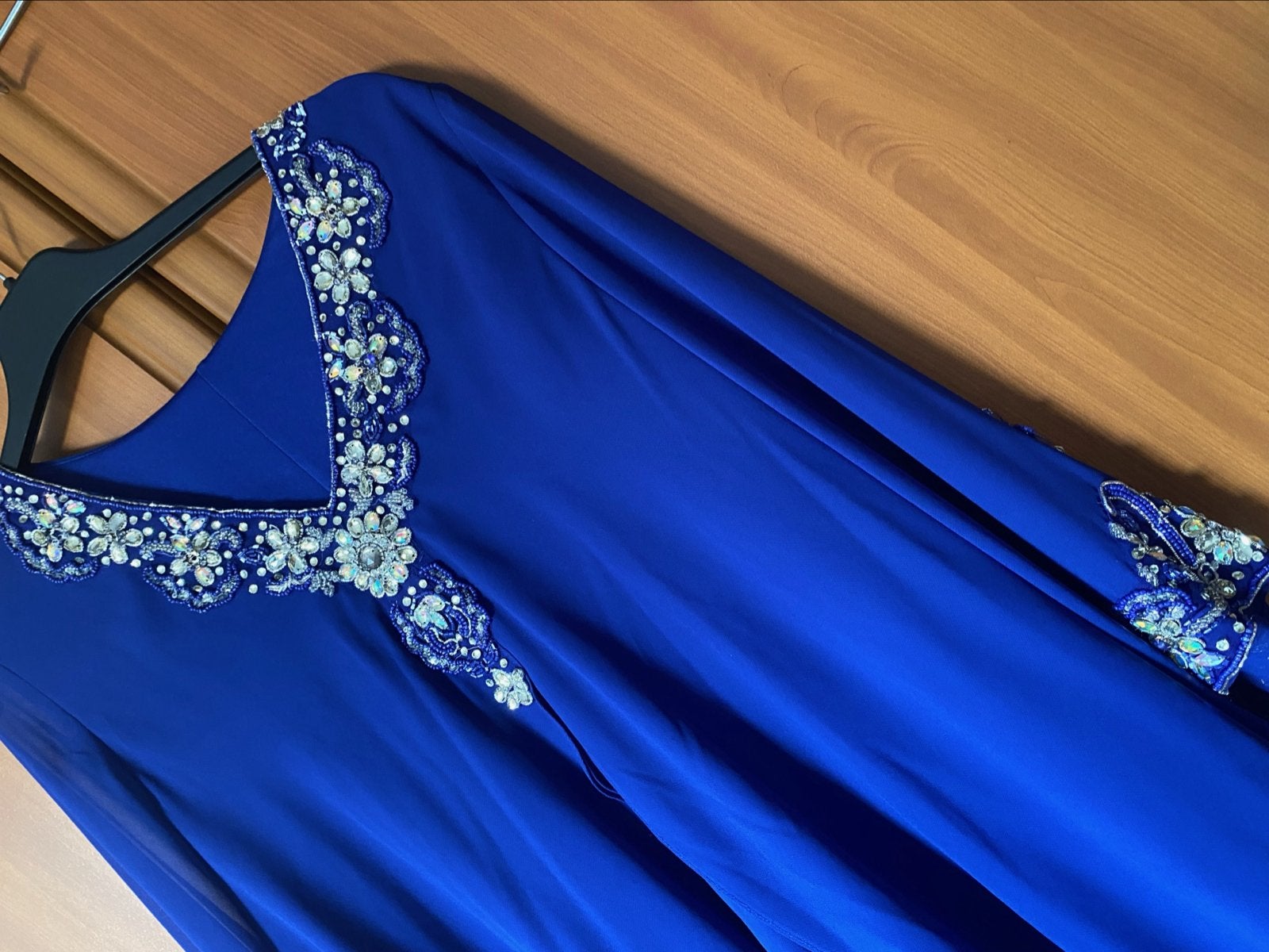 Prachtige kobaltblauwe galajurk met kralen, Kleding | Dames, Galajurk, Blauw, Maat 46/48 (XL) of groter, Ophalen of Verzenden