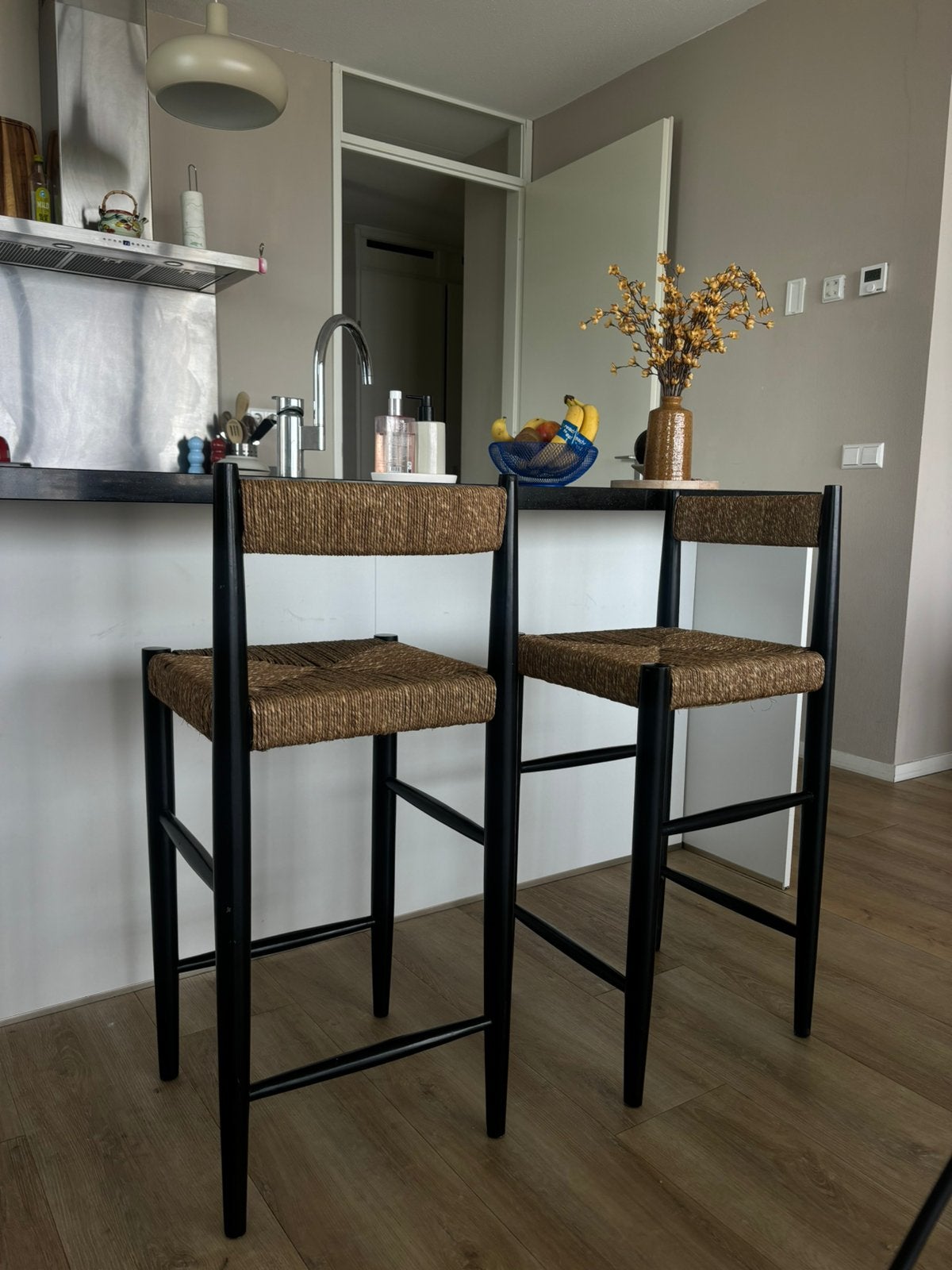 Bar krukken / bar stools - Zara Home, 60 tot 90 cm, Ophalen of Verzenden, Zo goed als nieuw, Hout