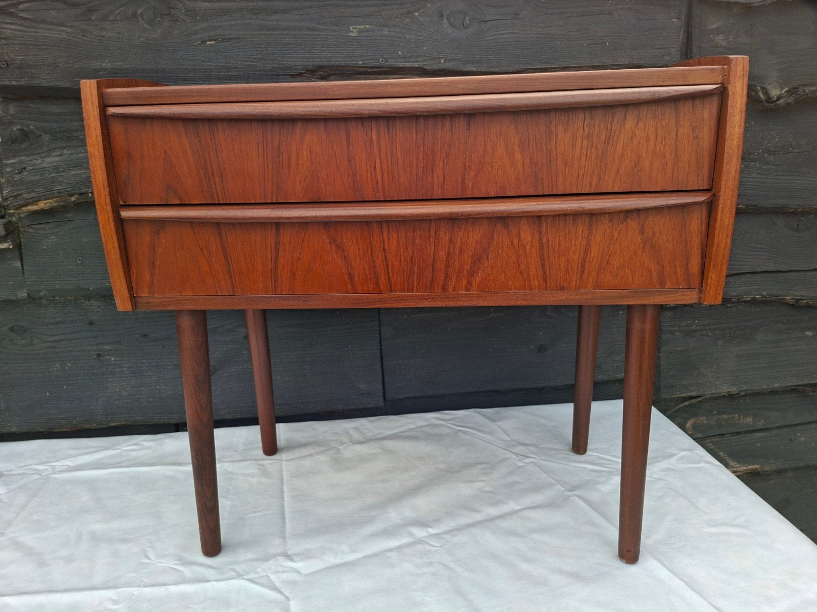 Teak ladekast, Teakhout, 3 of 4 laden, Halkastje, vintage, teak furnture, danish furniture,, S