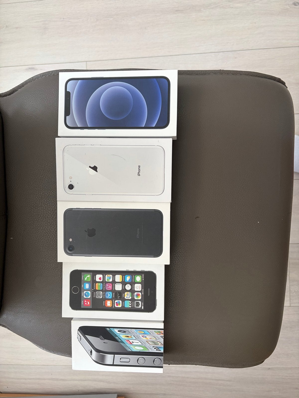 Diverse iPhones te koop: 4S, 5S, 7, 8, 12 - Met accessoires, Ophalen, Gebruikt, 16 GB, Zwart