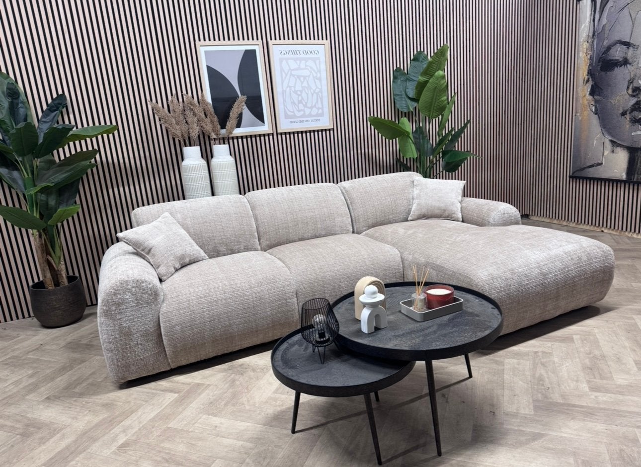 NIEUW | Hotel Chique / Japandi Hoekbank - Beige - 285 x 170