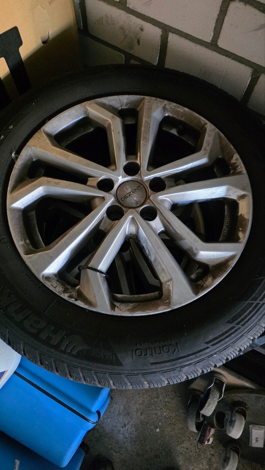 winterband met velg 5 x 108, Banden en Velgen, 17 inch, Gebruikt, 215 mm