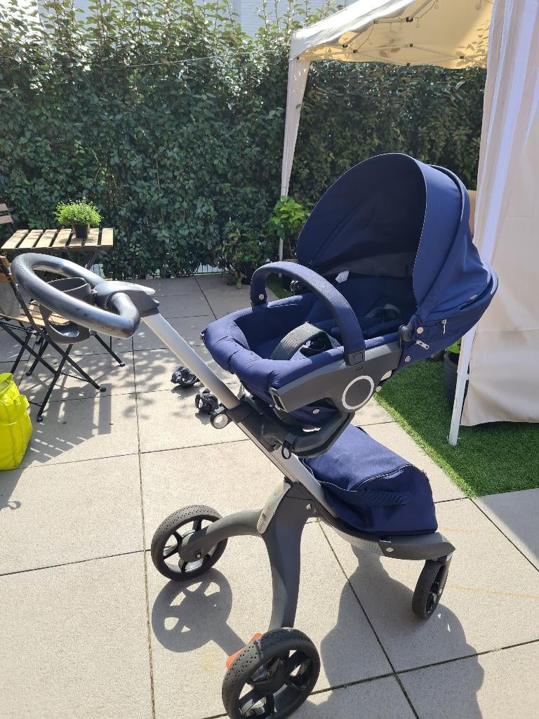 Stokke Xplory kinderwagen – ZGAN – Luxe uitvoering blauw, Ophalen of Verzenden, Zo goed als nieuw, Kinderwagen, Overige merken