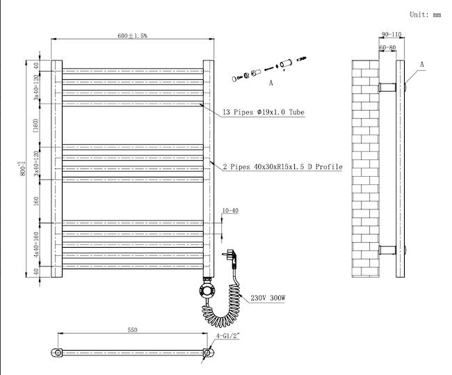 MEGA KORTING! Elektrische radiator, Glans wit, 80cm, Lyra, Huis en Inrichting, Ophalen of Verzenden, Nieuw