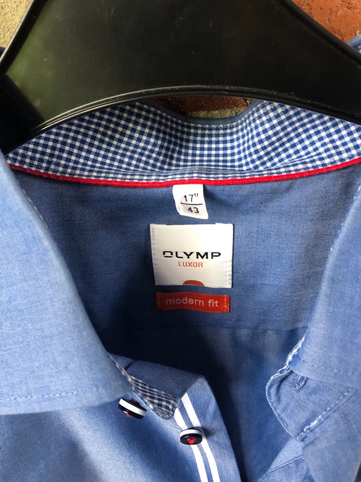 Olymp Luxor Modern Fit overhemd, Mt XL, halswijdte 43, Ophalen of Verzenden, Zo goed als nieuw, Blauw, Halswijdte 43/44 (XL)