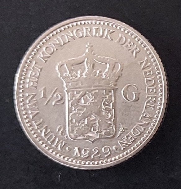 Wilhelmina halve gulden, ½ gulden, Zilver, Ophalen of Verzenden, Koningin Wilhelmina
