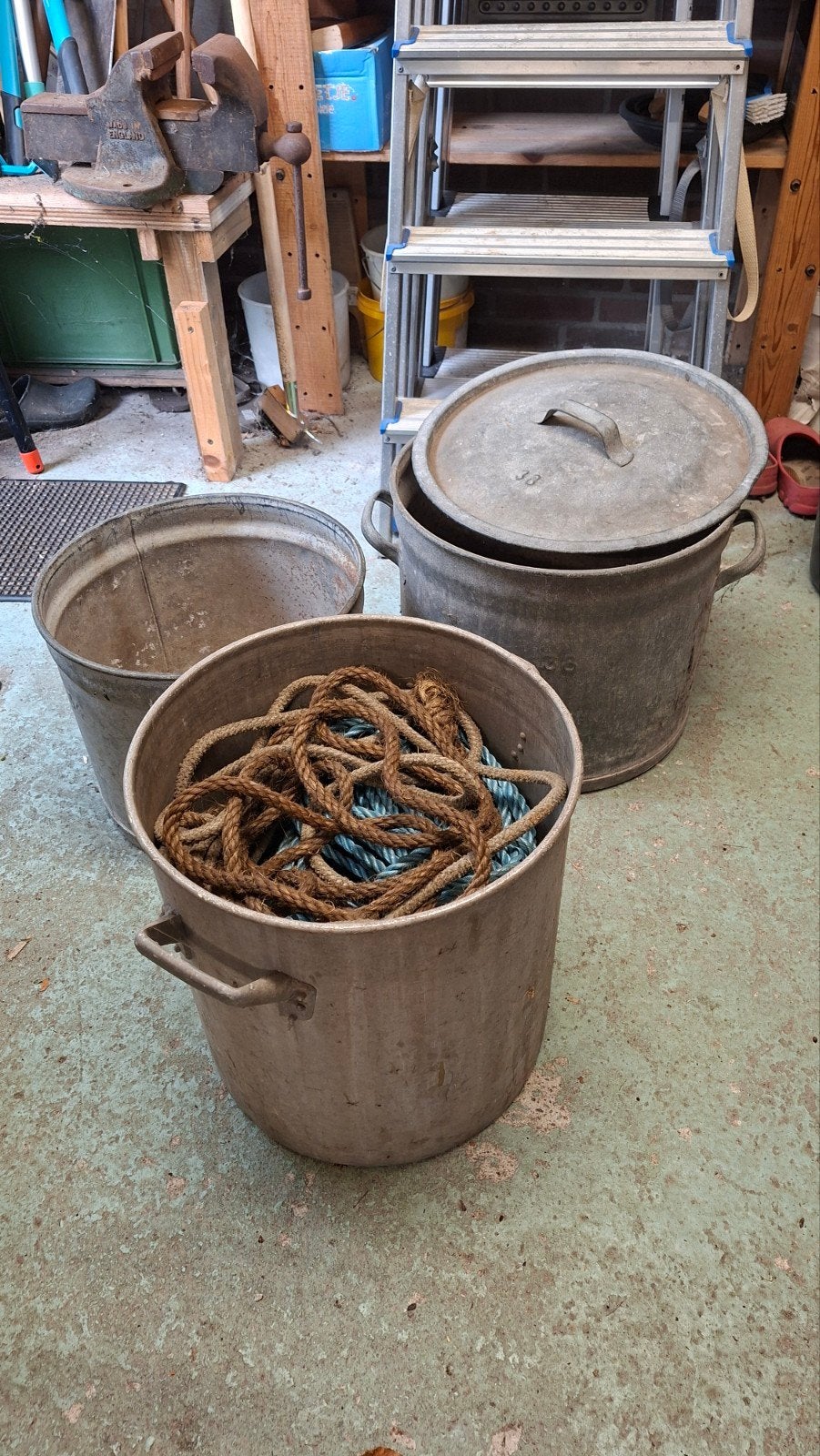 Vintage metal emmers/potten (set of per stuk), Antiek en Kunst, Ophalen