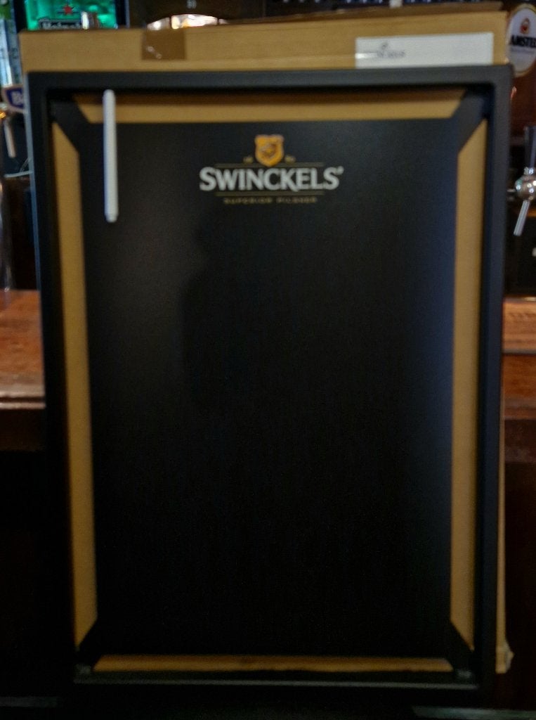 Swinckels Bier krijtbord nieuw €30,- incl de verzendkosten, Ophalen, Nieuw, Reclamebord, Plaat of Schild, Overige merken