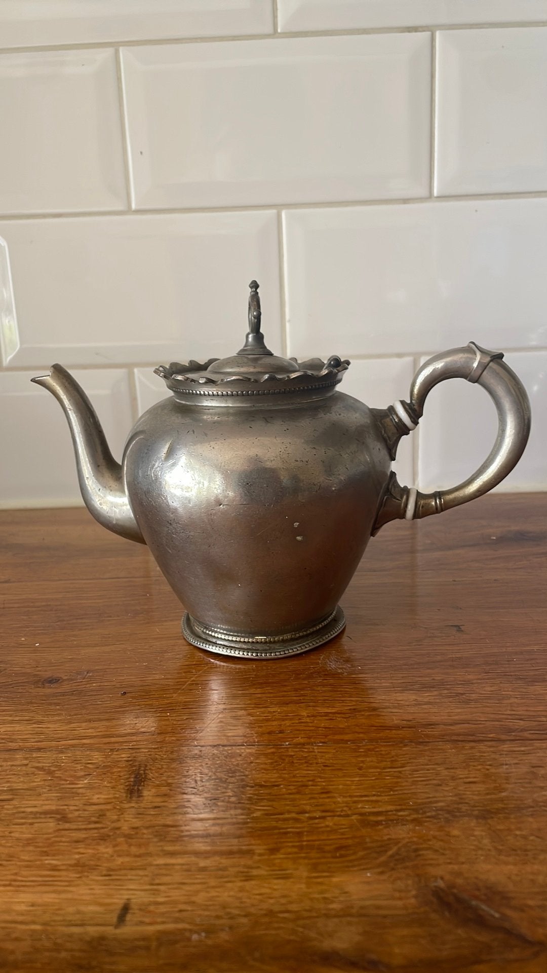 Antieke tinnen theepot Gerhardi & Co, Ophalen of Verzenden