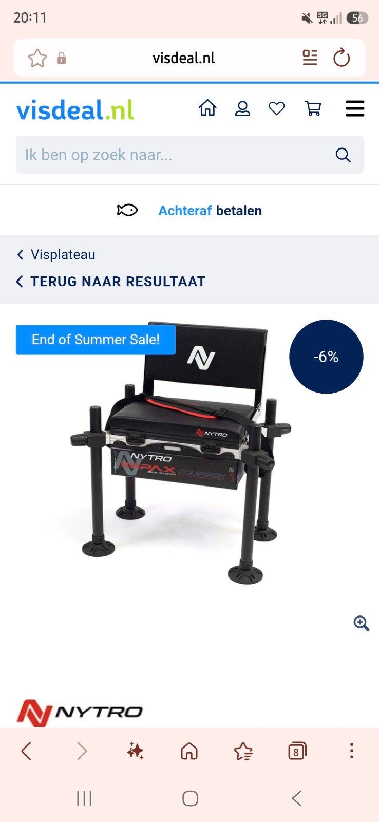 Nytro Impax Comfibox Cb2 Backrest Zitkist, Ophalen, Nieuw, Overige typen